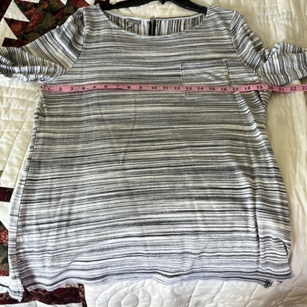 Talbots Women’s Black And White Striped Top Size Large NWOT